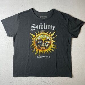 Sublime Sun Face Long Beach California Graphic T Shirt Mens XL Gray